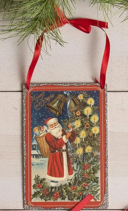 Vintage Santa Postcard Ornament