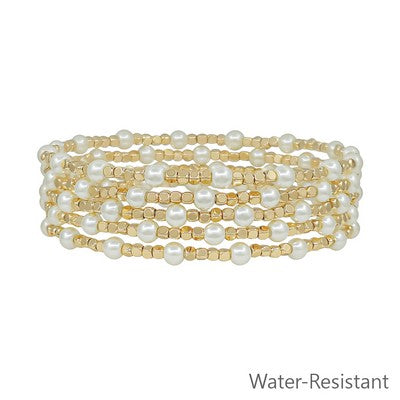 Lily Bracelet, Gold & Pearl