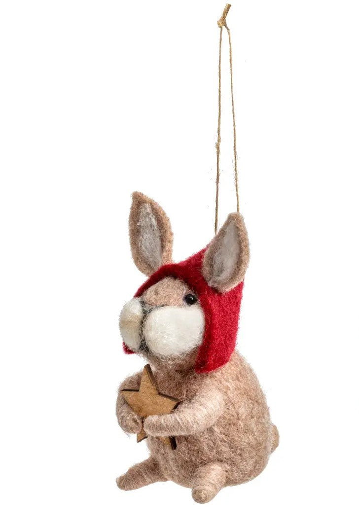 Felted Rabbit Ornament