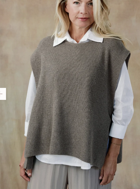 The Blythe Sweater Vest - Taupe