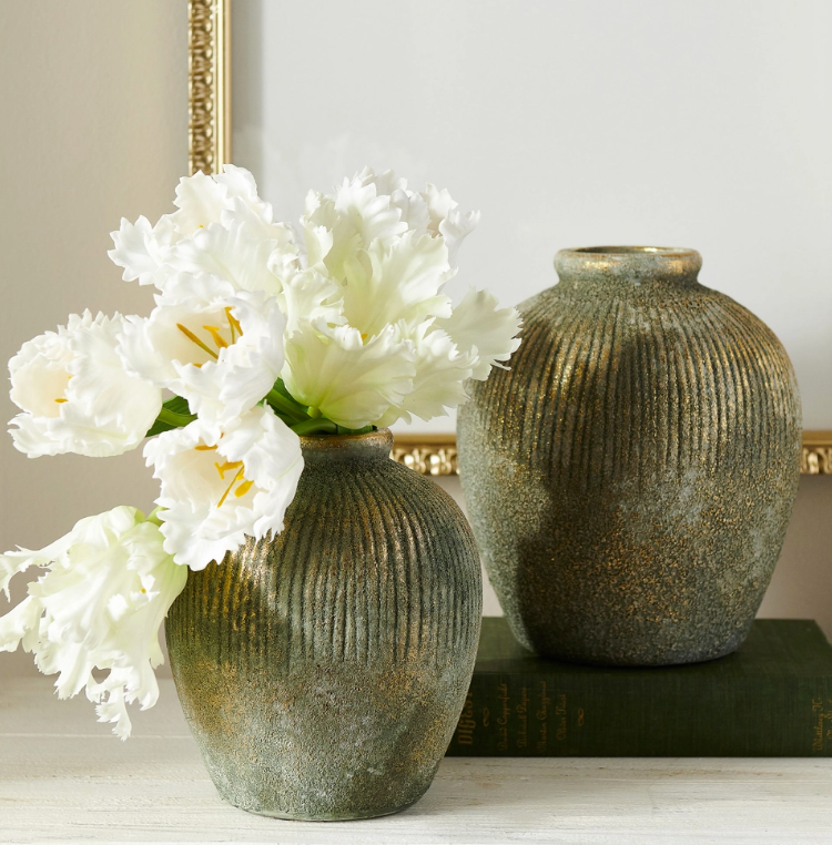Gold Patinaed Terracotta Vase