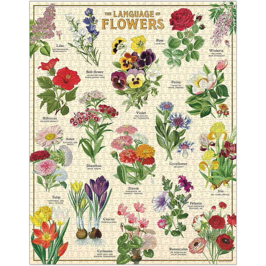 Vintage-Inspired Puzzle - Language of Flowers