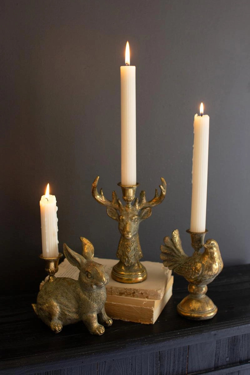 Deer Resin Taper Candle Holder