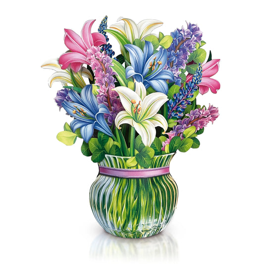 Lilies & Lupines Paper Pop-Up Card