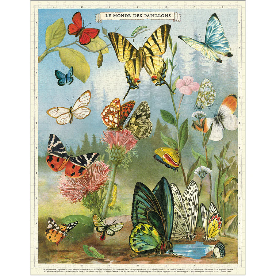 Vintage-Inspired Puzzle - World of Butterflies