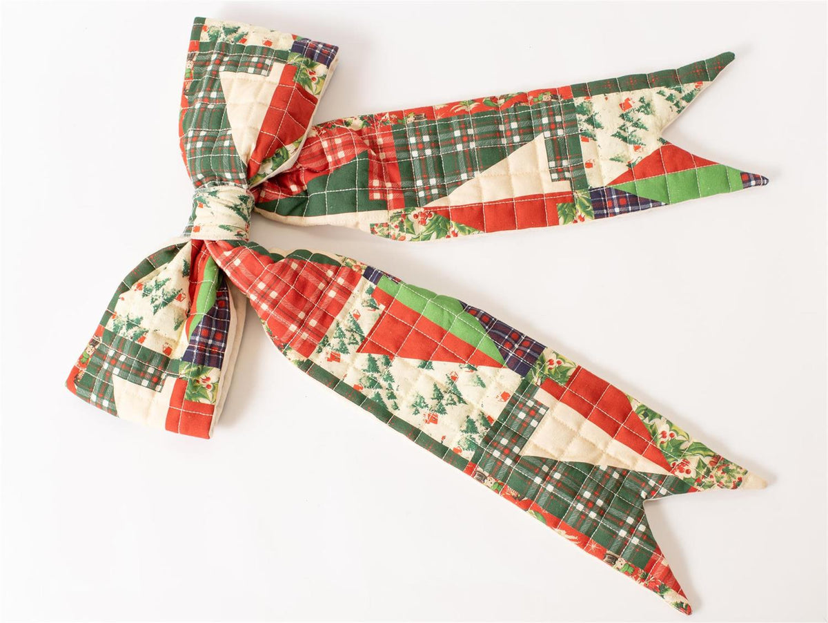 Vintage Christmas Patchwork Bow
