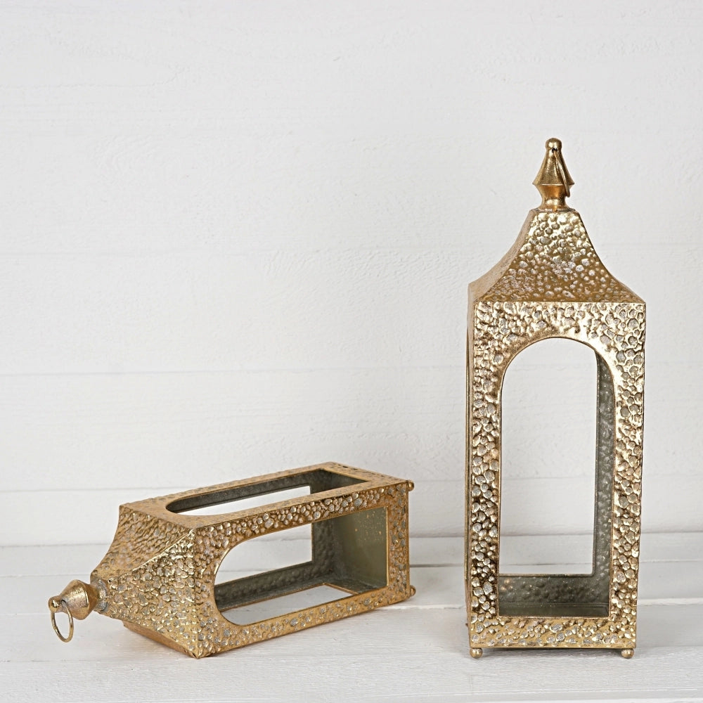Hammered Metal Artison Lantern