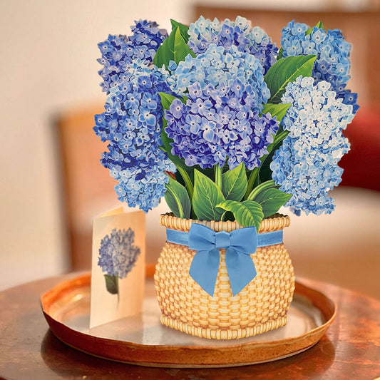 Nantucket Hydrangea Paper Pop-Up Card