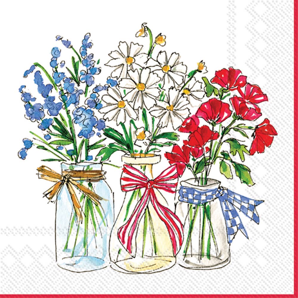 Cocktail Napkins, Patriotic Floral