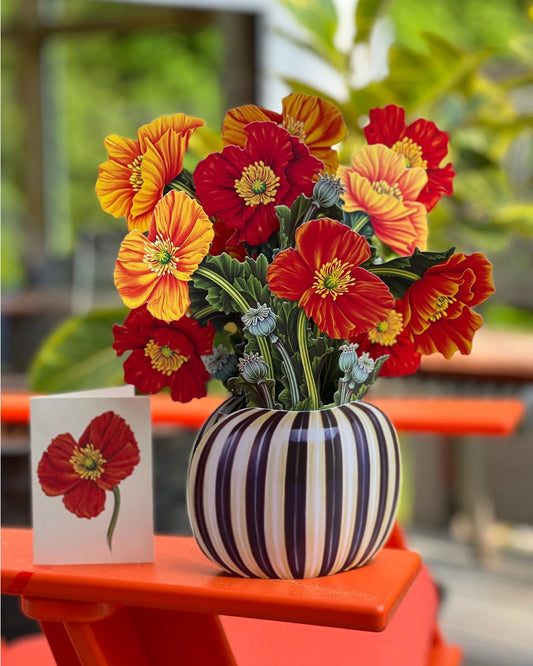 French Poppies Paper Pop-up Card