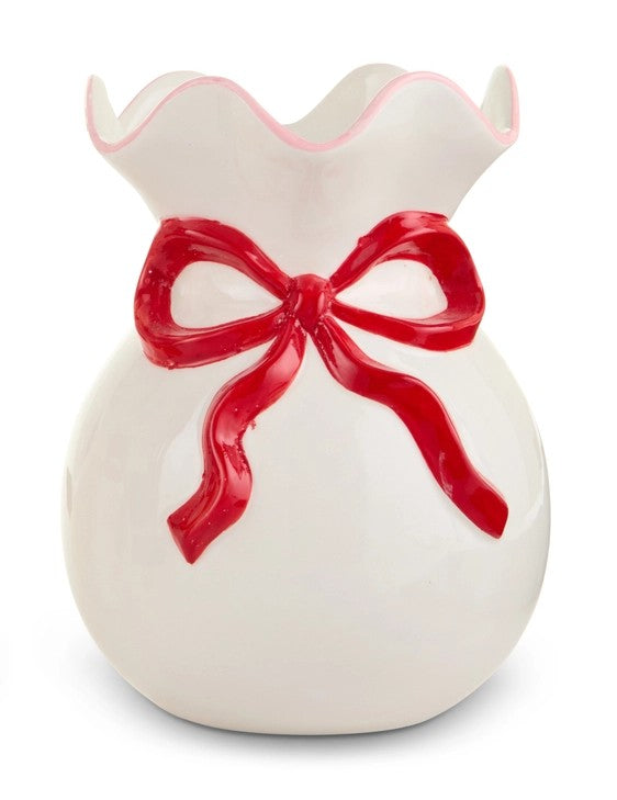 Bow Ruﬄed Vases