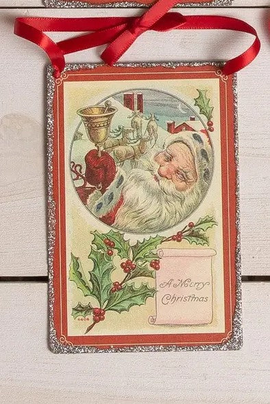 Vintage Santa Postcard Ornament
