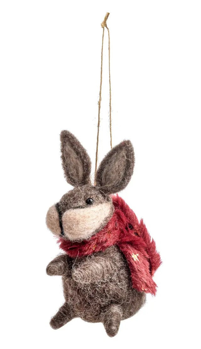 Felted Rabbit Ornament