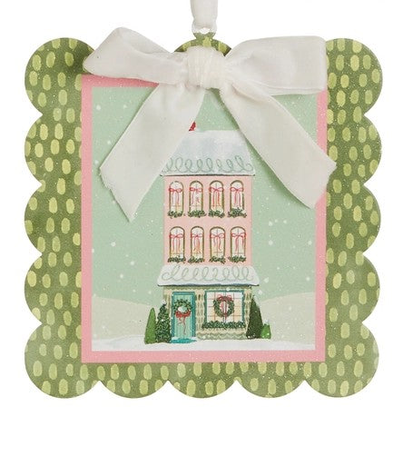 5.75" Snowﬂake Lane Scalloped Edge Ornament