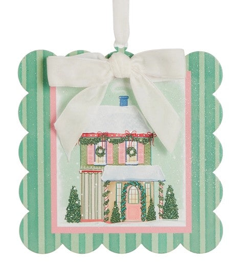 5.75" Snowﬂake Lane Scalloped Edge Ornament