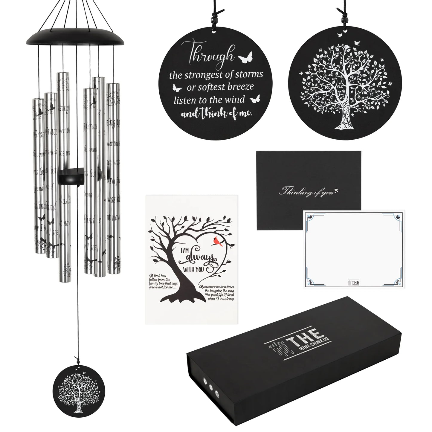 Memorial Serenity Wind Chimes - Amazing Grace Scripture