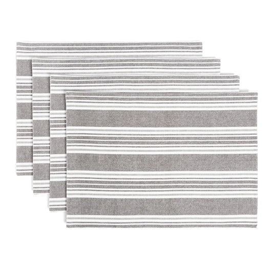 Set of 4 Reversible Woven Placemats - Grey