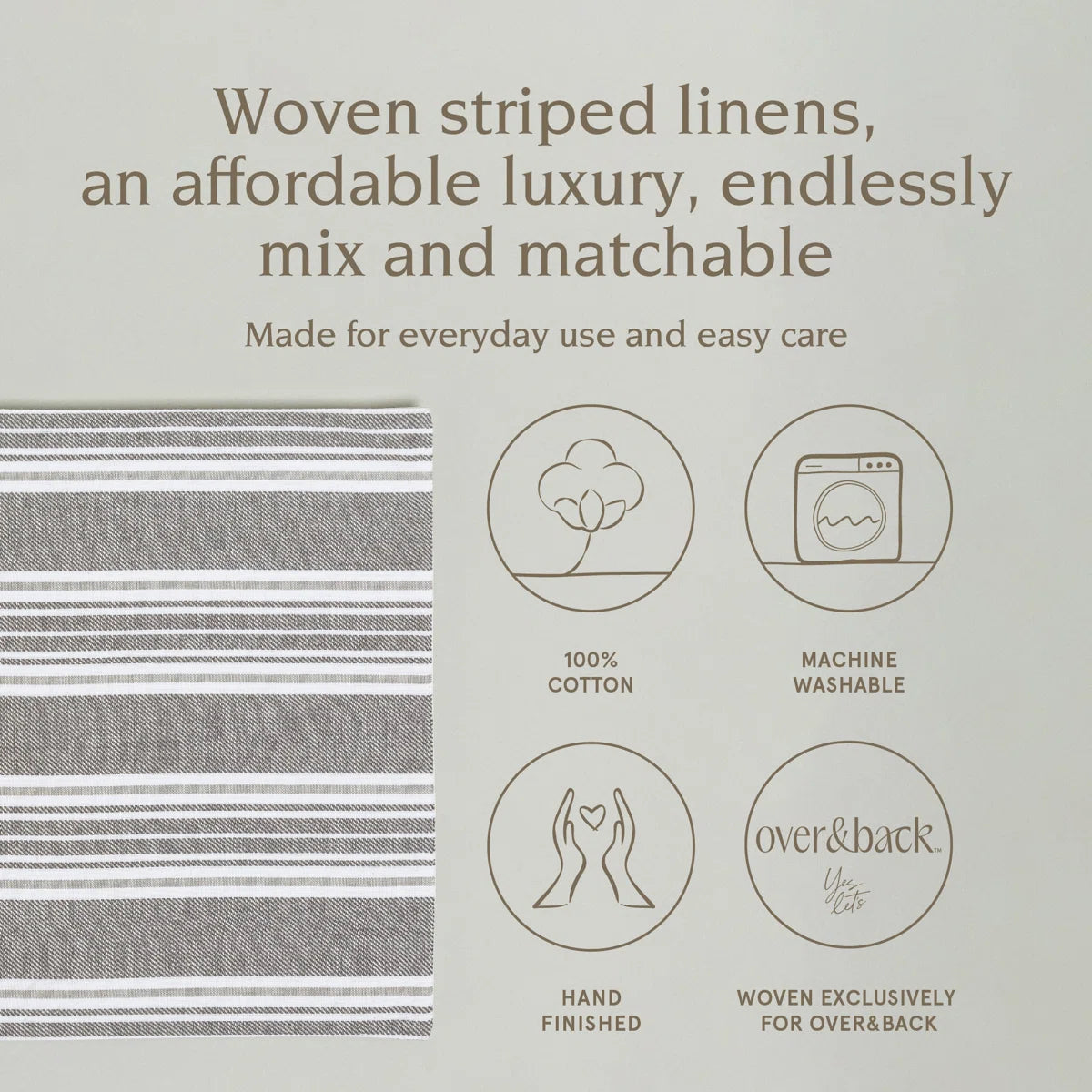 Set of 4 Reversible Woven Placemats - Grey