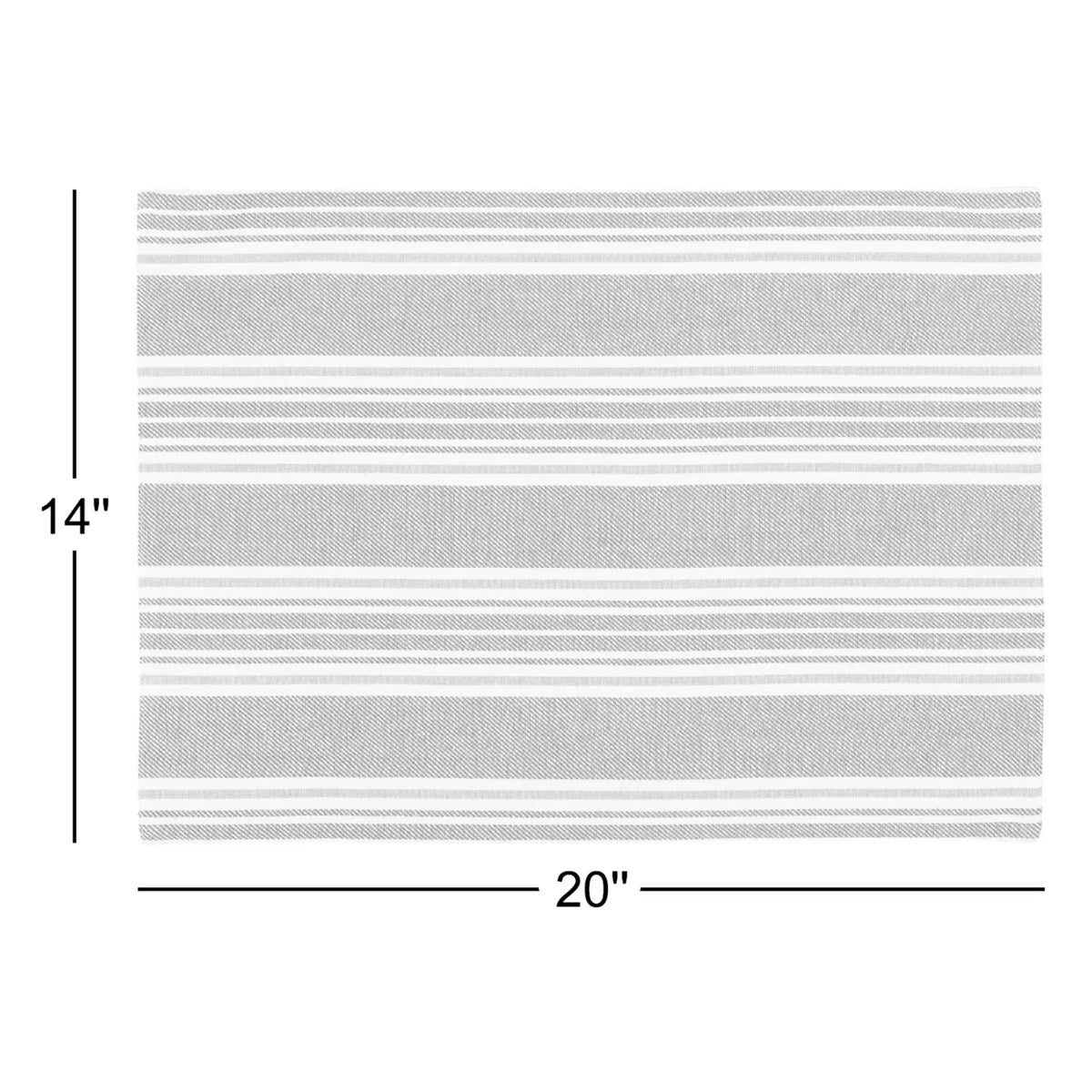 Set of 4 Reversible Woven Placemats - Grey
