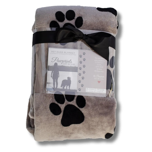 Pet Hugs Blanket: Pawprints Left by You Memorial Blanket Gift