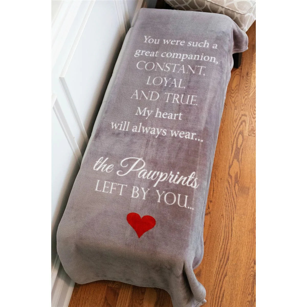 Pet Hugs Blanket: Pawprints Left by You Memorial Blanket Gift