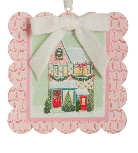 5.75" Snowﬂake Lane Scalloped Edge Ornament