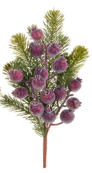 15.5" Iced Berry and Greenery Spray
