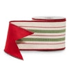 Green and Red Striped Wired Ribbon
