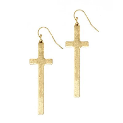 Robi Gold Cross Earrings