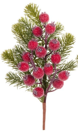 15.5" Iced Berry and Greenery Spray