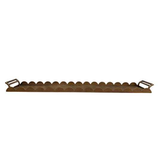 Scalloped Metal Tray - Gold 38.25" x 7" x 2.25"