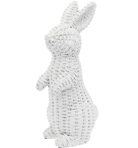 White Wicker Standing Bunny