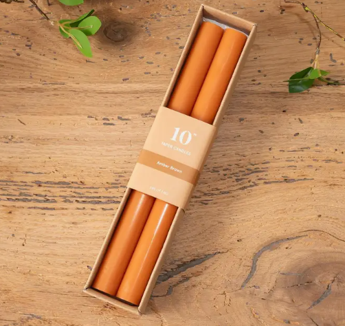 Burnt Sienna Taper Candle (Set of 2)