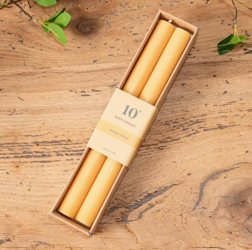 Golden Yellow Taper Candle (Set of 2)