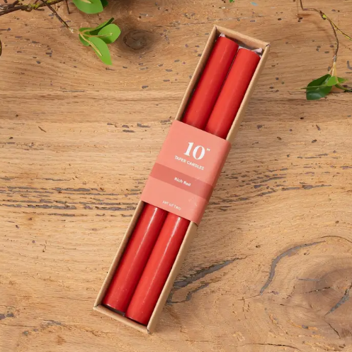 Rich Red Taper Candle (Set of 2)