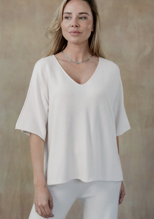 The Coletta Short Sleeve Sweater - Ivory