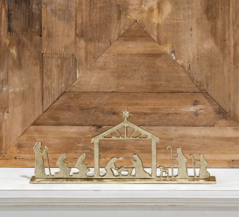 Gold-Toned Tabletop Nativity