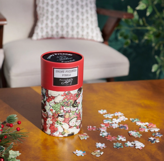Retro Christmas Puzzle - "Snowy Friends"
