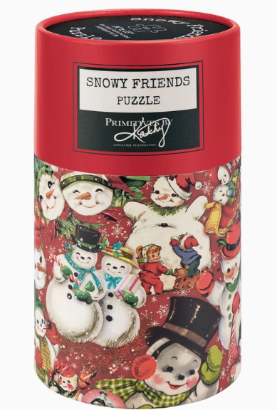 Retro Christmas Puzzle - "Snowy Friends"