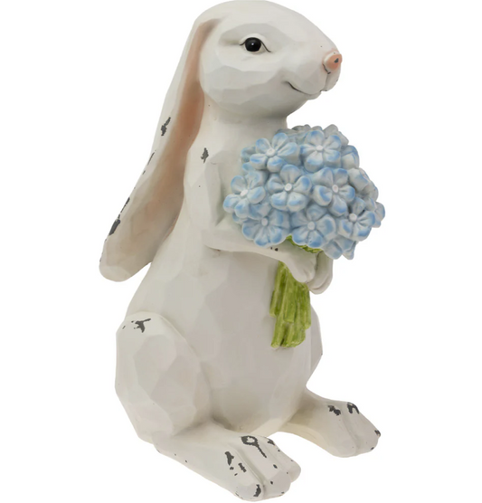 Nibbles Bunny with Blue Hydrangea