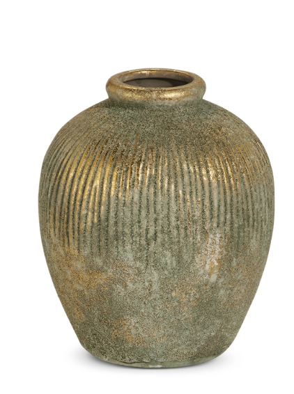 Gold Patinaed Terracotta Vase