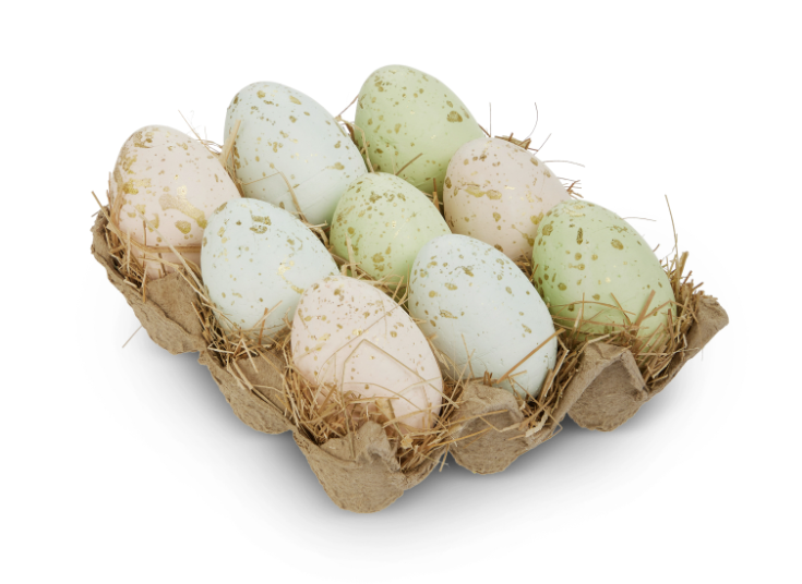 Carton of Pastel Gold-Flecked Eggs