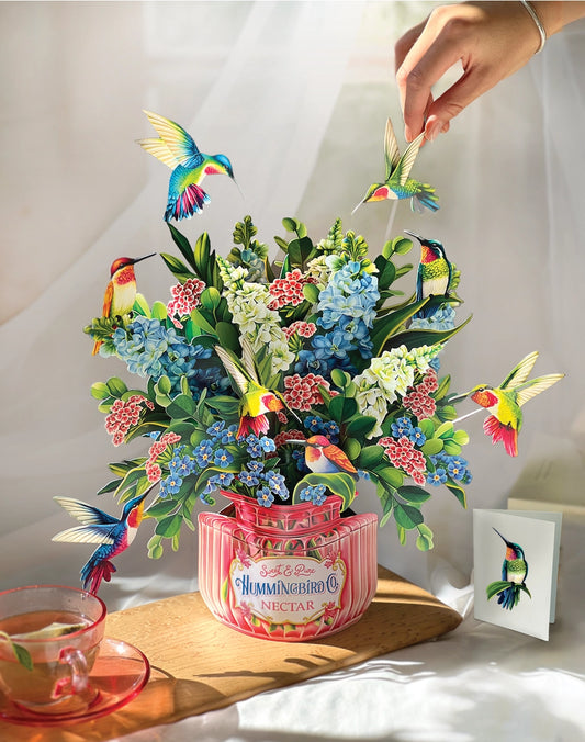 Hummingbird Oasis Paper Pop-Up Card