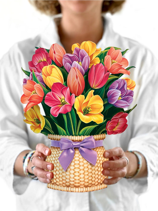 Festive Tulips Paper Pop-Up Card