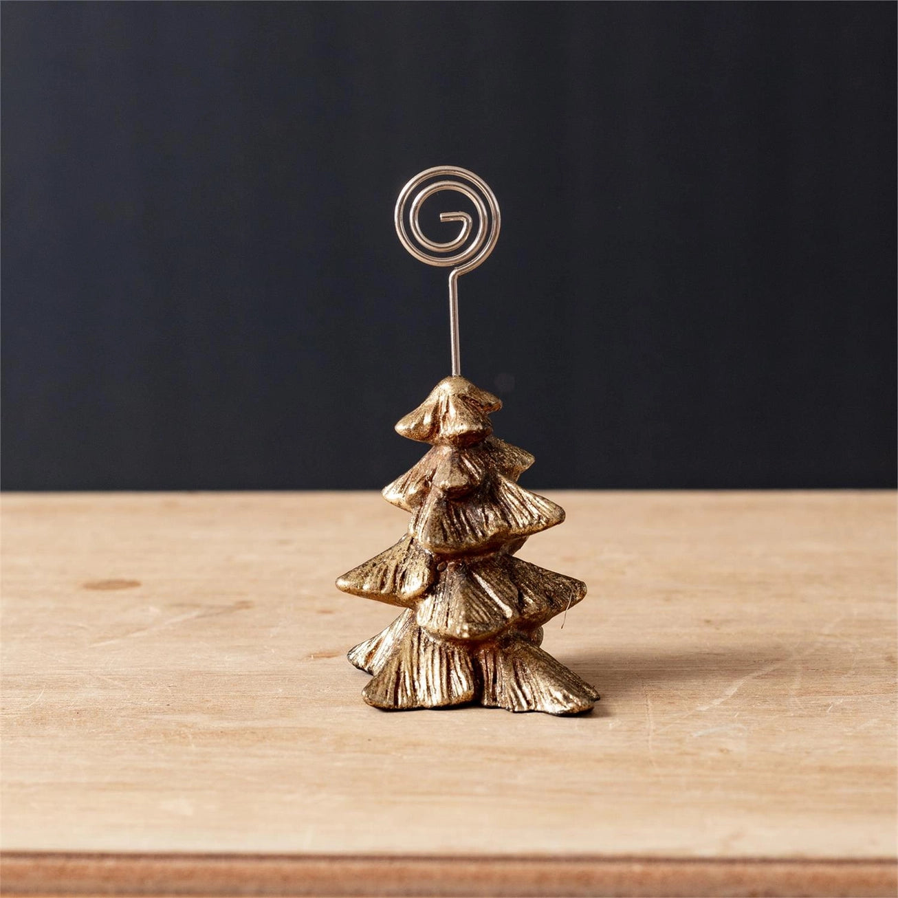Gold Christmas Tree Card Holder