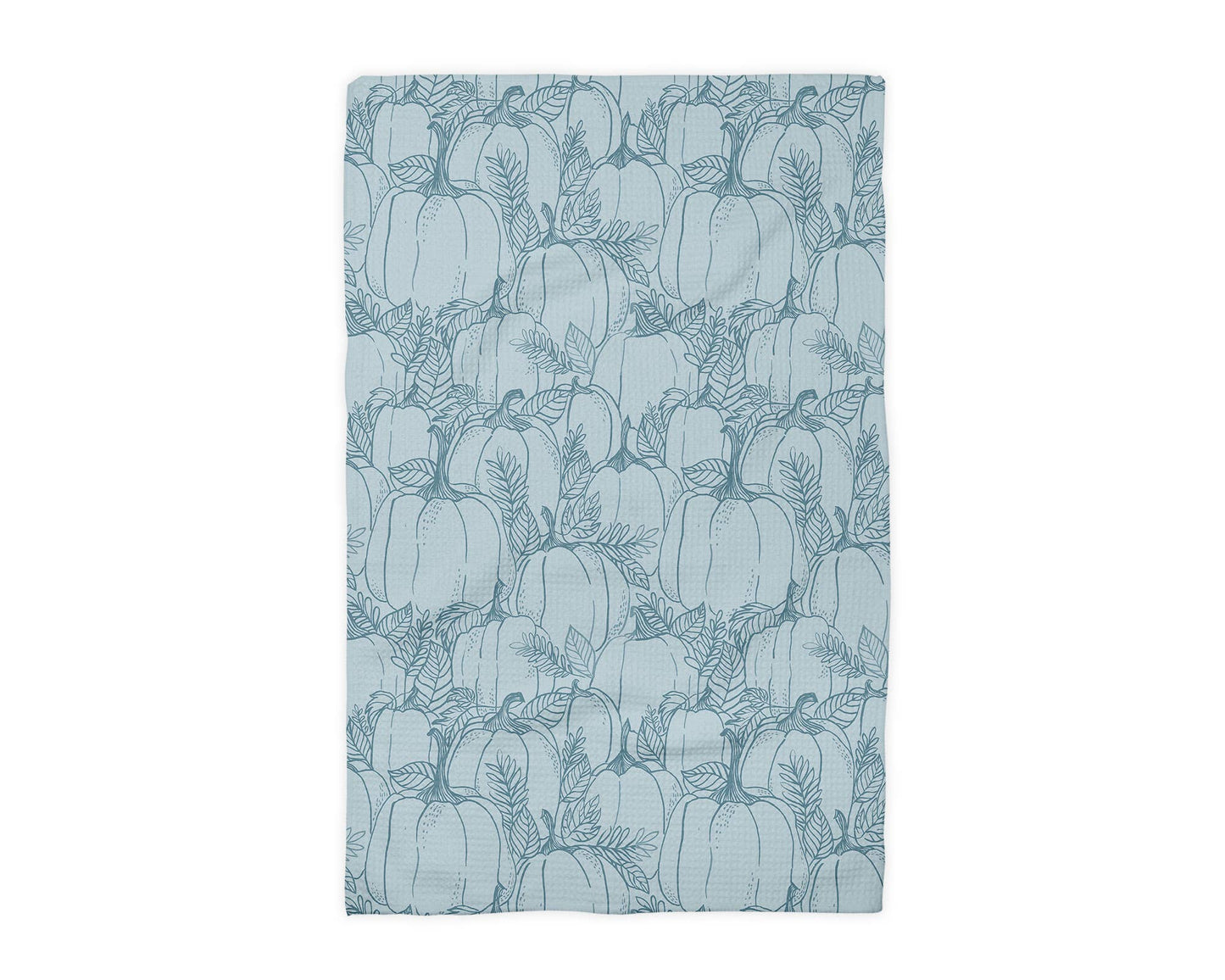 Blue Pumpkin Chinoiserie Toile Coastal Kitchen Towel Waffle
