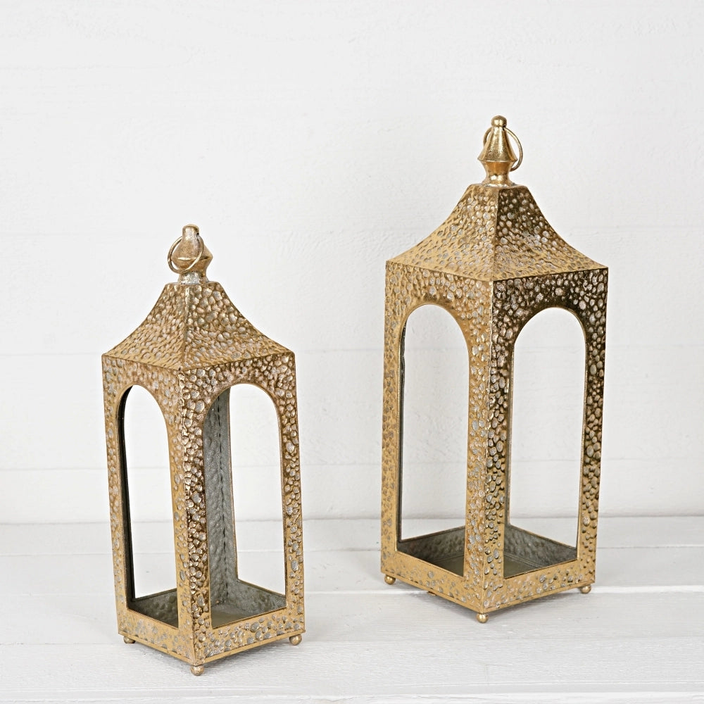 Hammered Metal Artison Lantern