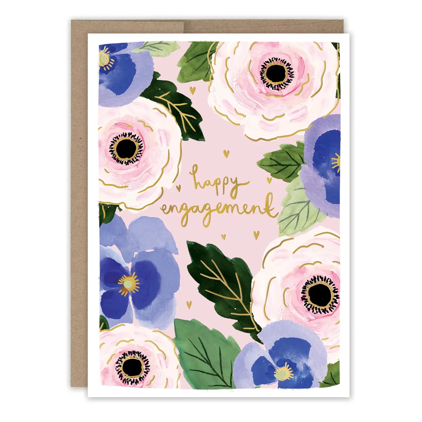 Floral Happy Engagement Card