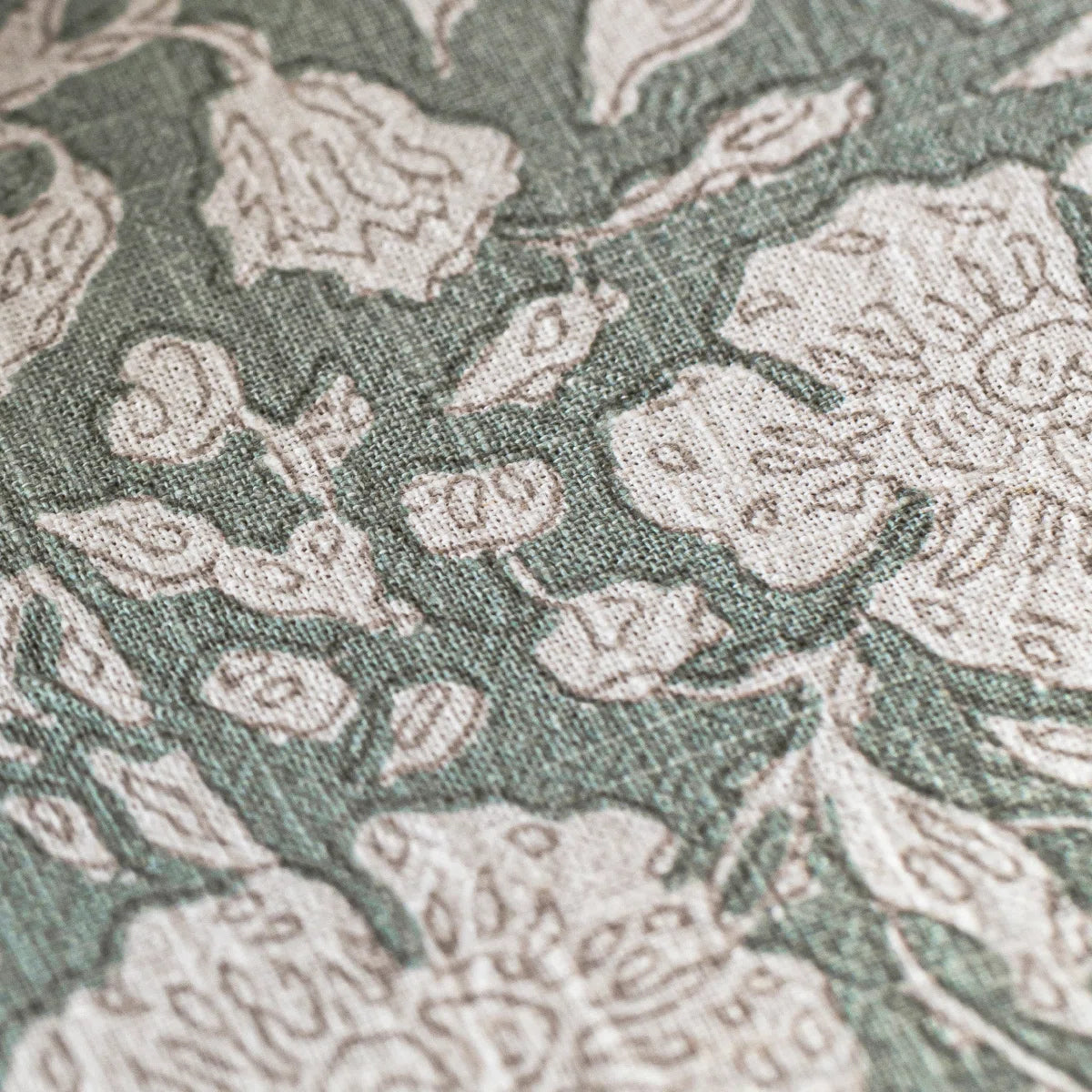 Hand Screened Tablecloth-Green