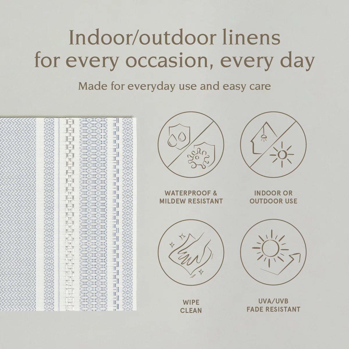Set of 4 Reversible Woven Placemats  - Blue